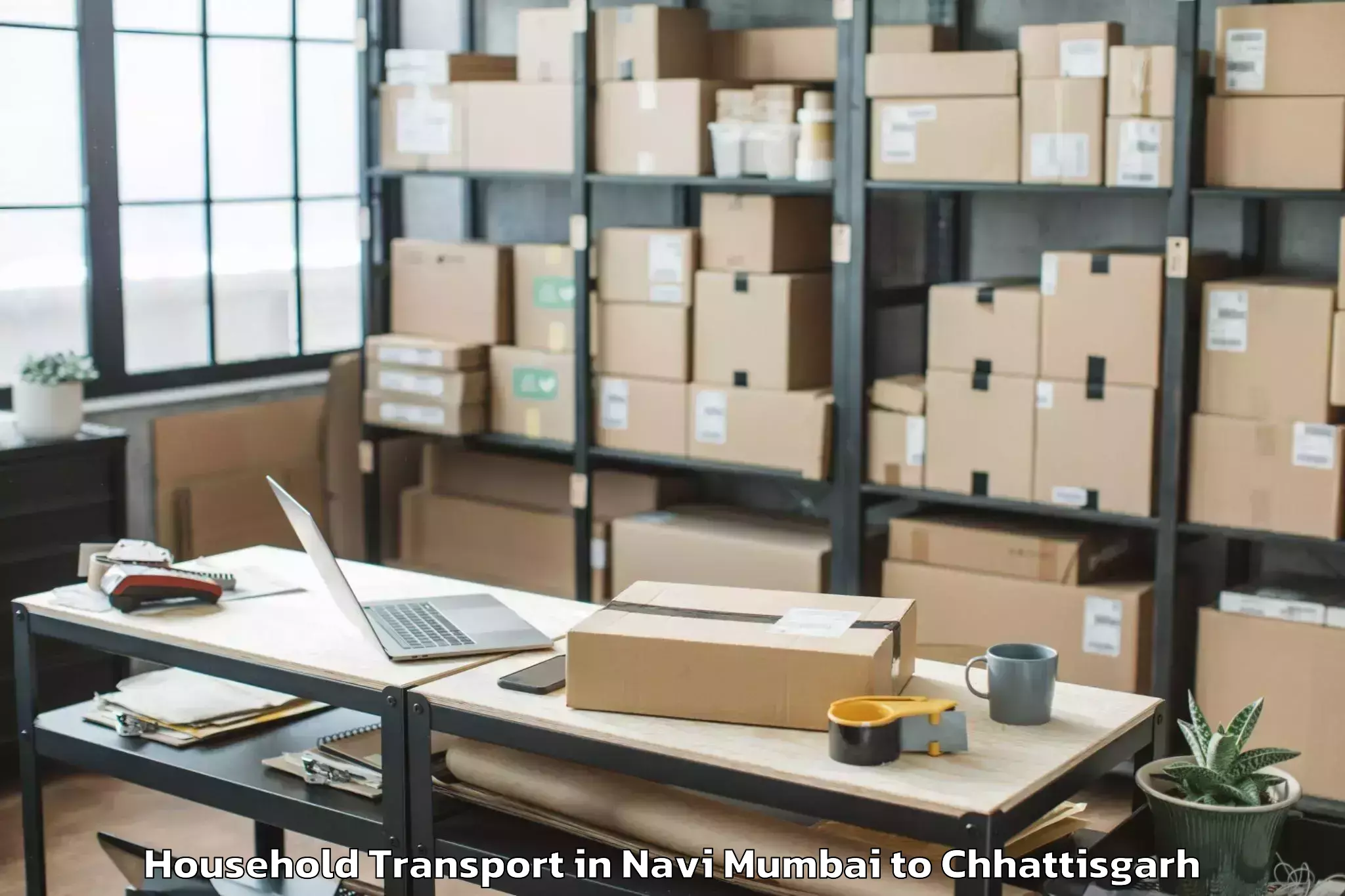 Book Navi Mumbai to Geedam Household Transport